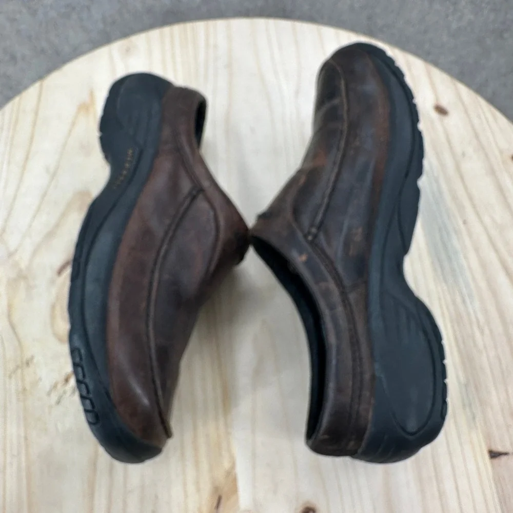 Merrell Encore Gust Clogs Mens 10 Brown Leather Slip On Casual Mules